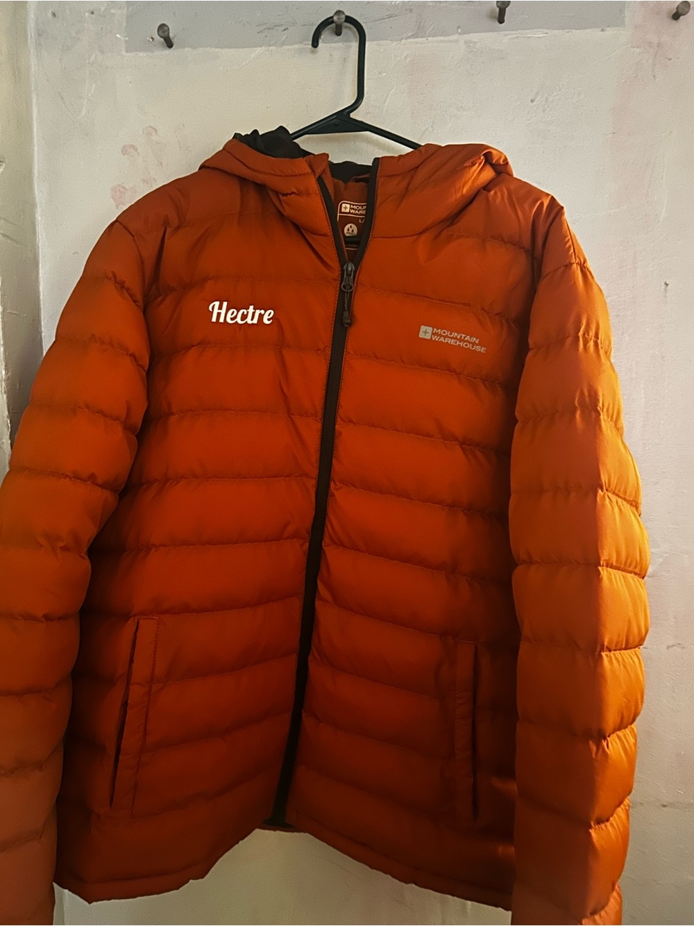 Hectre Orange Hooded Men's Puffer Jacket